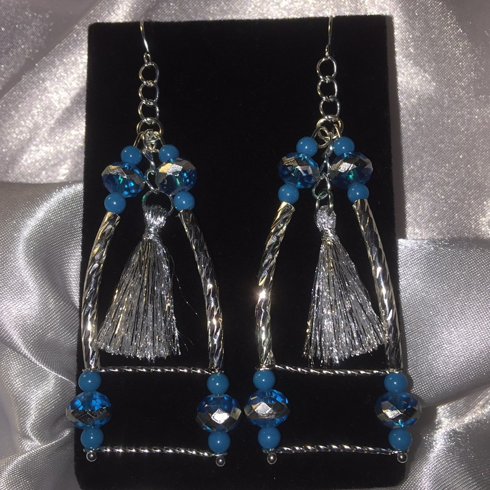 Turquoise crystal earrings